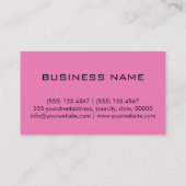 Professionele roze Solid Color Monogram Visitekaartje (Achterkant)