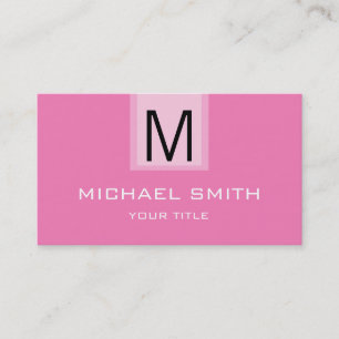 Professionele roze Solid Color Monogram Visitekaartje