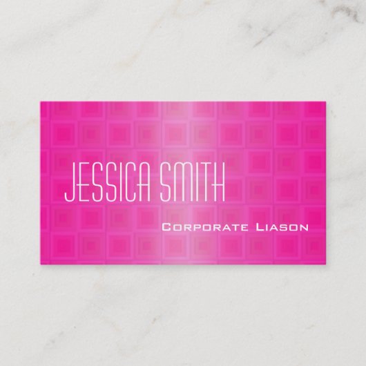 Professionele roze vierkantjes Visitekaartjes (Voorkant)