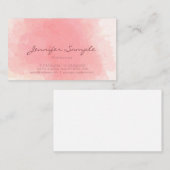 Professionele roze Waterverf Art Plain Matte Visitekaartje (Voorkant / Achterkant)