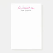 Professionele Roze Witte Manager Consultant Chef Post-it® Notes (Voorkant)