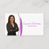 Professionele roze zilver van faux glitter foto QR Visitekaartje (Voorkant)