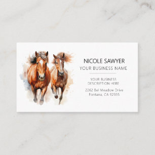 Professionele ruiter gepersonaliseerd paard visitekaartje