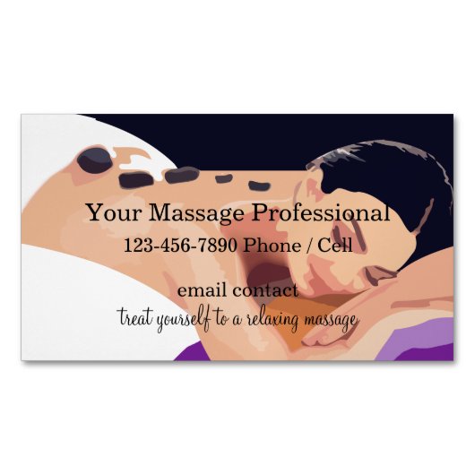 Professionele rustgevende massage magnetisch visitekaartje (Voorkant)