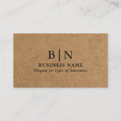 Professionele Rustieke Faux Kraft Initialen & QR-c Visitekaartje (Voorkant)