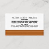 professionele rustieke houten timmerbouw visitekaartje (Achterkant)