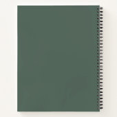 Professionele saliegroene monogram beginletter zak notitieboek (Achterkant)