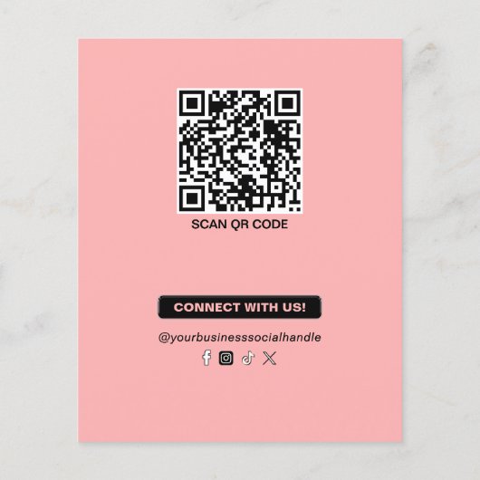 Professionele Salon Moderne Roze Blos Foto's Toevo Flyer (Achterkant)