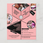 Professionele Salon Moderne Roze Blos Foto's Toevo Flyer (Voorkant)