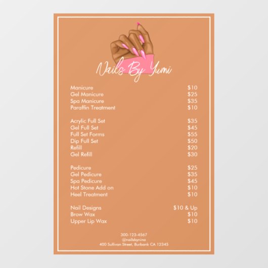 Professionele Salon Nail Artist Manicurist Service Raamsticker (Vel)