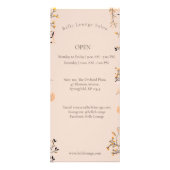 Professionele Salon prijslijst en openingstijden Reclamekaart (Achterkant)