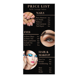 Professionele Salon prijslijst en openingstijden Reclamekaart