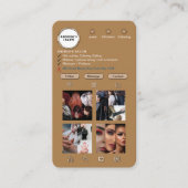 Professionele Salon Tan Brown Beige Schattige Inst Visitekaartje (Voorkant)