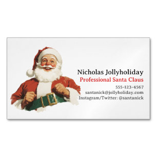 Professionele Santa Claus Retro Vintage Informal Magnetisch Visitekaartje