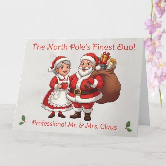 Professionele Santa Visitekaartje Mail Mr&Mrs Clau Kaart (Orchidee)