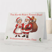 Professionele Santa Visitekaartje Mail Mr&Mrs Clau Kaart (Voorkant)