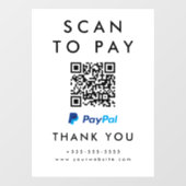 Professionele Scan om Paypal QR Code Wit te betale Raamsticker (Vel)