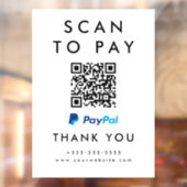 Professionele Scan om Paypal QR Code Wit te betale Raamsticker (Vel 2)