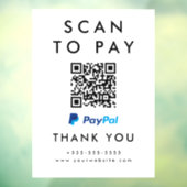 Professionele Scan om Paypal QR Code Wit te betale Raamsticker (Vel 3)
