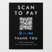 Professionele Scan om PayPal QR-code zwart te beta Raamsticker (Vel)