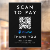 Professionele Scan om PayPal QR-code zwart te beta Raamsticker (Vel 2)