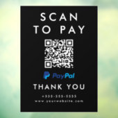 Professionele Scan om PayPal QR-code zwart te beta Raamsticker (Vel 3)