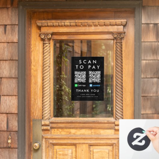 Professionele Scan om Venmo Cash App QR-code te be Raamsticker (Huis Deur)