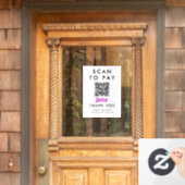 Professionele Scan om Zelle QR Code Wit te betalen Raamsticker (Huis Deur)