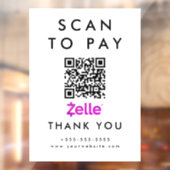 Professionele Scan om Zelle QR Code Wit te betalen Raamsticker (Vel 2)