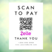 Professionele Scan om Zelle QR Code Wit te betalen Raamsticker (Vel 3)
