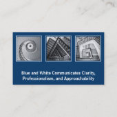 Professionele Scannable Collage Blauw Wit Persoonl Visitekaartje (Achterkant)