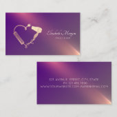 Professionele Schaar Droger Borstel Paarse Visitekaartje (Voorkant / Achterkant)