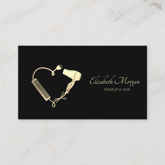 Professionele Schaar Droger Borstel Zwart Visitekaartje (Voorkant)