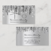 Professionele schaar met piekschuine strepen visitekaartje (Voorkant / Achterkant)