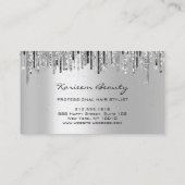 Professionele schaar met piekschuine strepen visitekaartje (Achterkant)