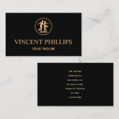 Professionele schaatscoach, Gold logo op zwart Visitekaartje (Voorkant / Achterkant)