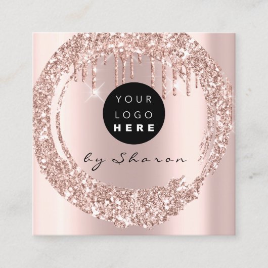 Professionele schijven 6 Punten CustomLogo Roos Ro Vierkante Visitekaartje (Voorkant)