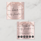 Professionele schijven 6 Puntstreepjes haarstijlli Vierkante Visitekaartje (Voorkant / Achterkant)