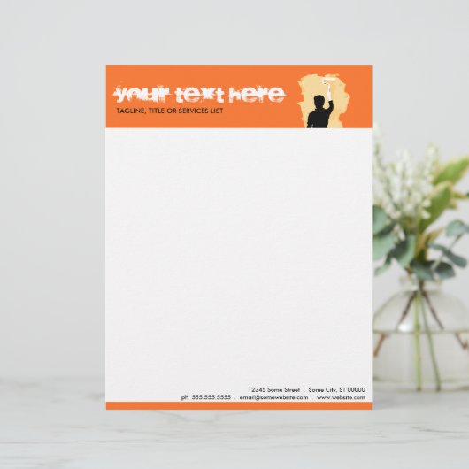 professionele schilder briefhoofd sjabloon (Staand voorkant)