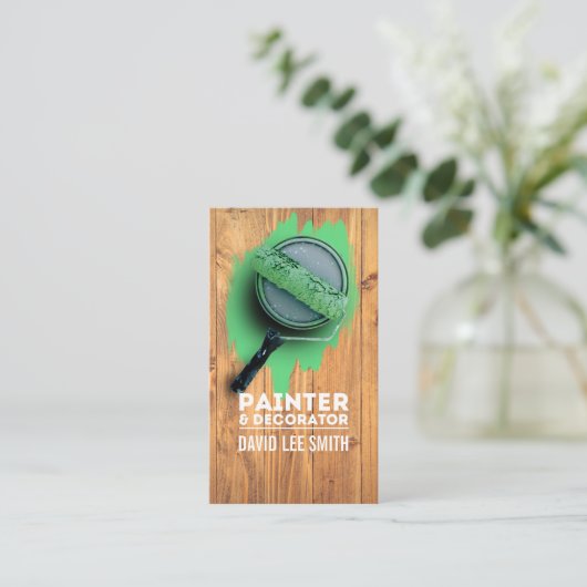 Professionele schilder en decorator visitekaartje (Staand voorkant)