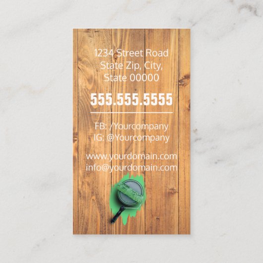 Professionele schilder en decorator visitekaartje (Achterkant)