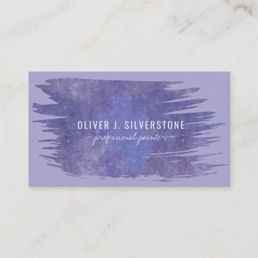 Professionele schilder paarse waterverf geborsteld visitekaartje (Voorkant)