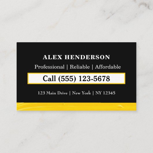 Professionele schilderdienst - verfroller visitekaartje (Achterkant)