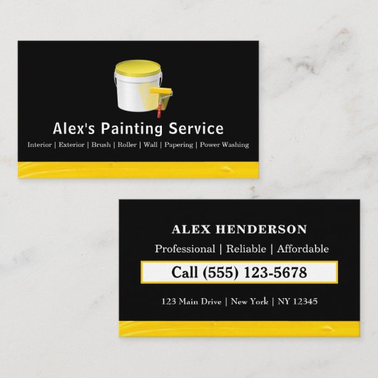 Professionele schilderdienst - verfroller visitekaartje (Voorkant / Achterkant)