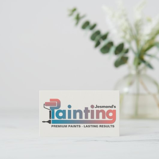 Professionele schilderdiensten - House Painter Bus Visitekaartje (Staand voorkant)