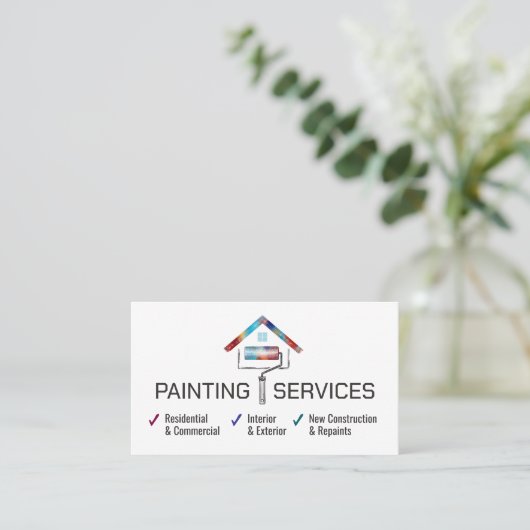 Professionele schilderdiensten - House Painter Visitekaartje (Staand voorkant)