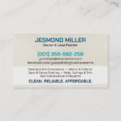 Professionele schilderdiensten - House Painter Visitekaartje (Achterkant)