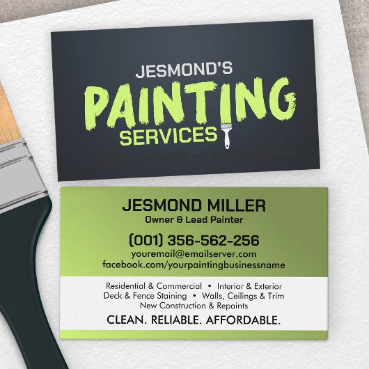Professionele schilderdiensten - House Painter Visitekaartje