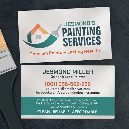 Professionele schilderdiensten - House Painter Visitekaartje
