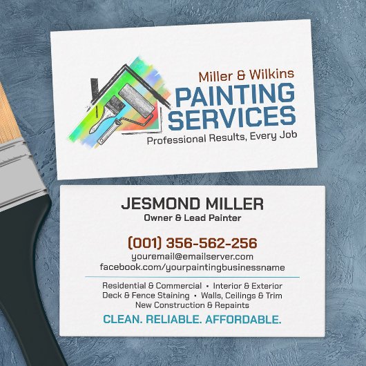 Professionele schilderdiensten - House Painter Visitekaartje